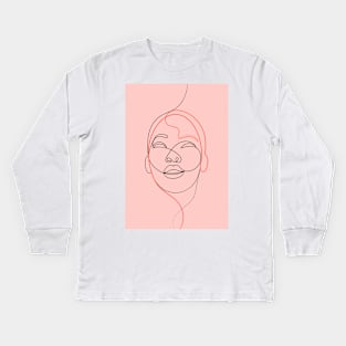 Living Between The Lines ( coral ) Kids Long Sleeve T-Shirt